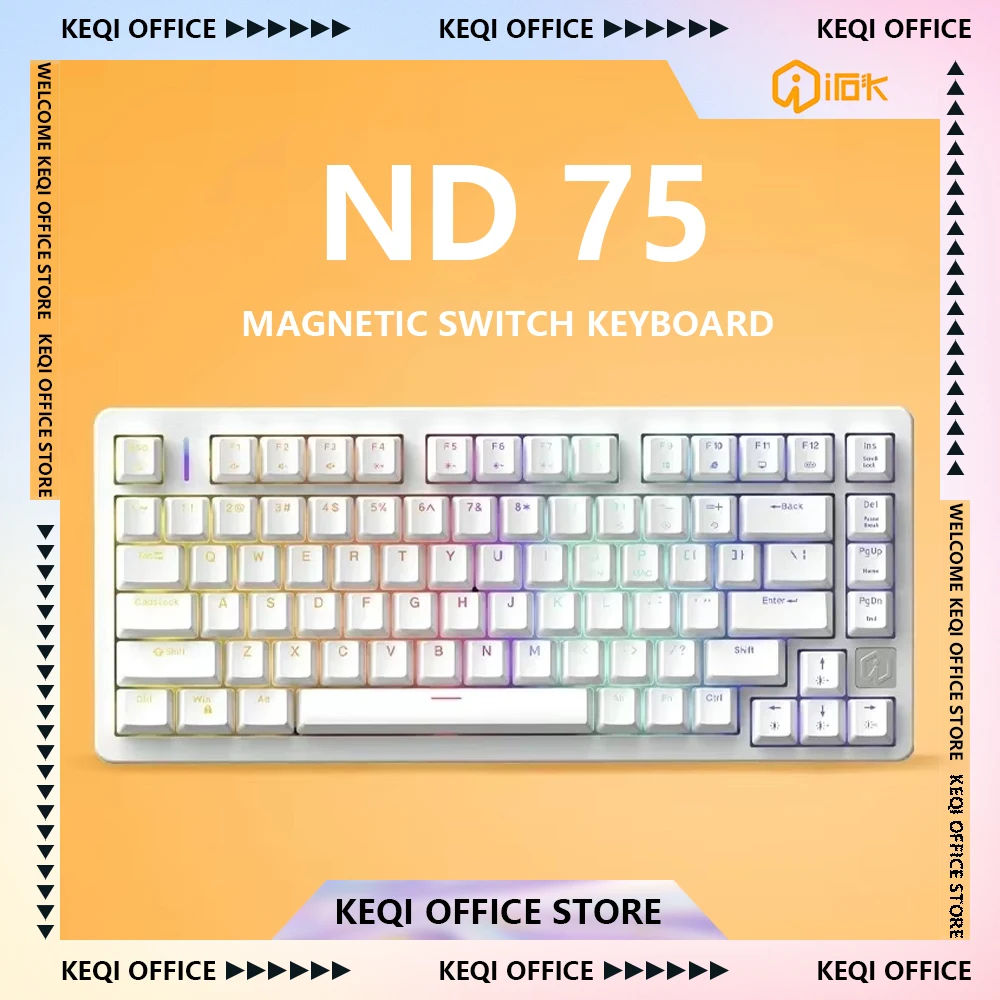 Irok Nd75 Magnetic Switch Mechanical Keyboard Quick Trigger Wired E-Sports Transparent Custom Game Keyboard Hot Swap Rgb Pc Gift