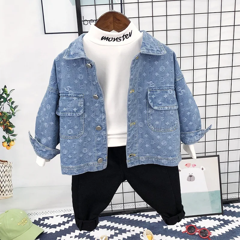 

Spring Autumn Children Boy Clothes Sets Boys Denim Jacket+Shirt/T-shirt+Pants 3Pcs Suit Fashion Children Casual Outfit 2-7Y