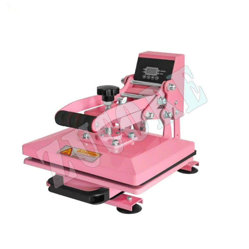 آلة الضغط الحراري الرقمية مقاس 23 × 30 بوصة، آلة نقل الحرارة للتي شيرت ذات الجودة الصناعية باللون الوردي والأبيض #5