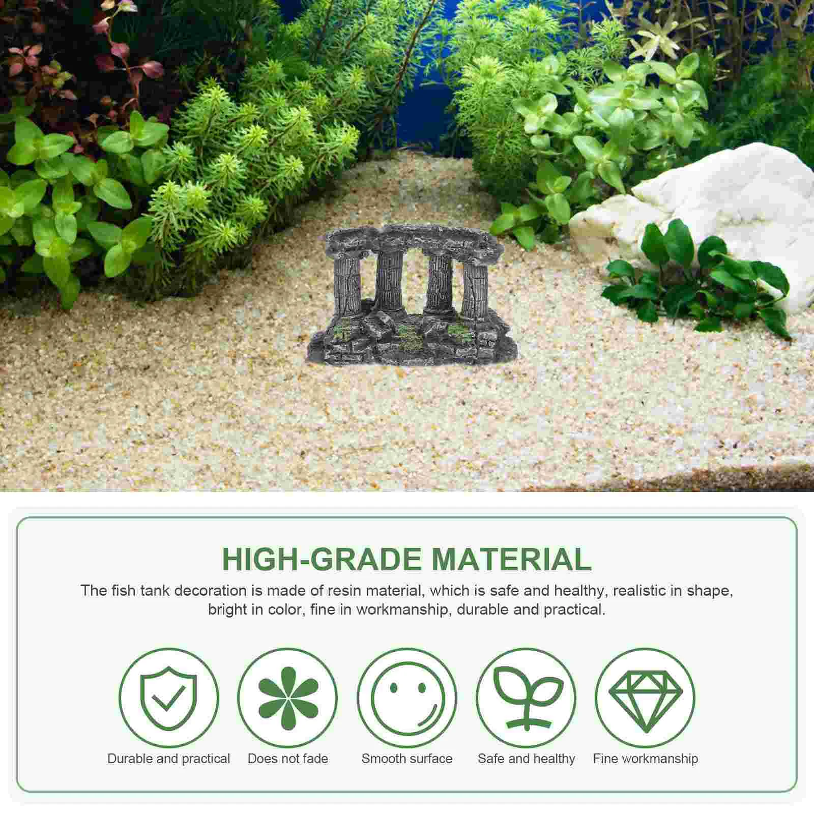 Roman Column Decoration Fish Tank Resin Aquarium Household Sculpture Craft Decorations Accessories Shrimp Hide