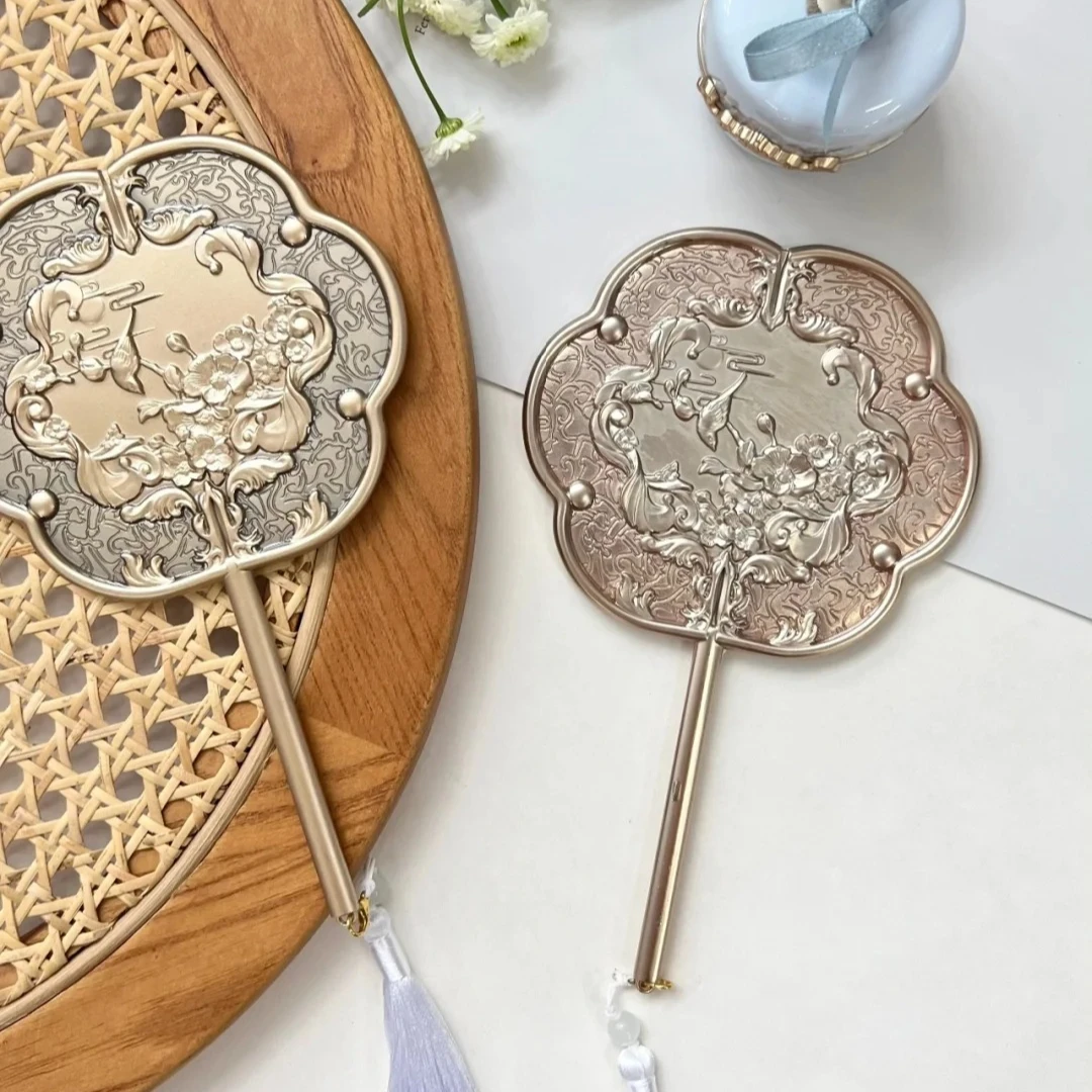 FLOWER KNOWS Flower God Blue Pink National Style Collection Handheld Makeup Texture Mirror Carving Mirror Tool