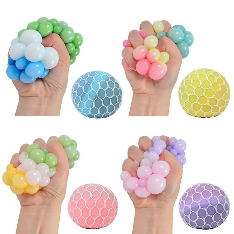 Tricolor Grape Antistress Fidget Toys Squishy Squeeze Toys Elastic  Funny Stress Relief Games Mini Kids Gift