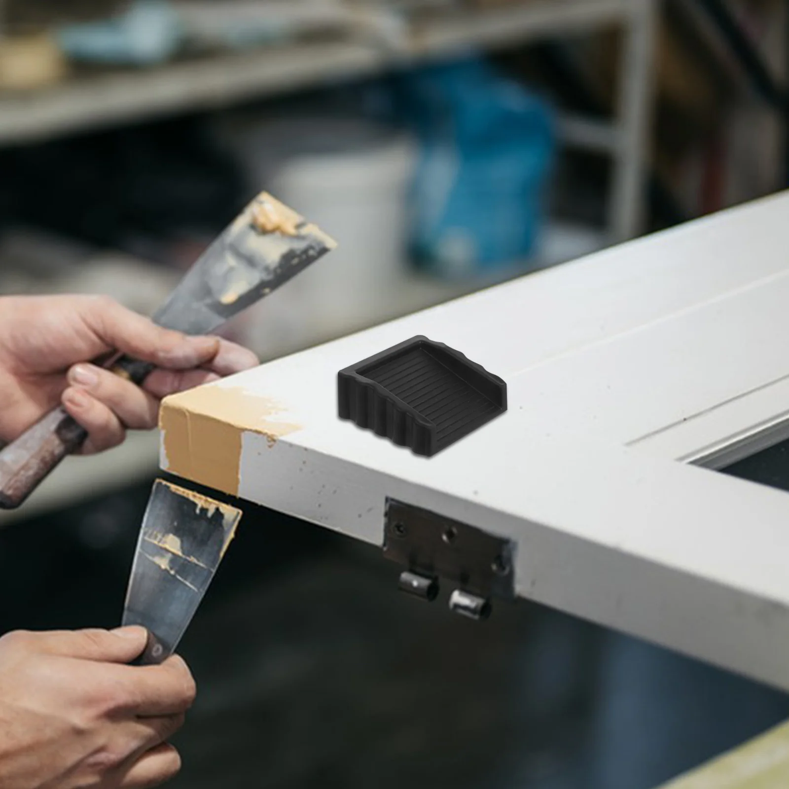 

12Pcs Windproof Door Stoppers Black Heavy Duty Door Stop Wedges Floor Anti-Collision Slam Preventer Bedroom Kitchen Bathroom