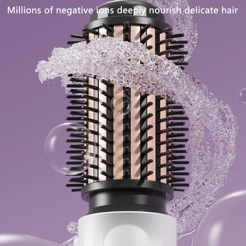Negative Ion Hot Air Straight Hair Comb Professional Styling Tool Multi-Functional Heated Curling and Straightening Brush 80W