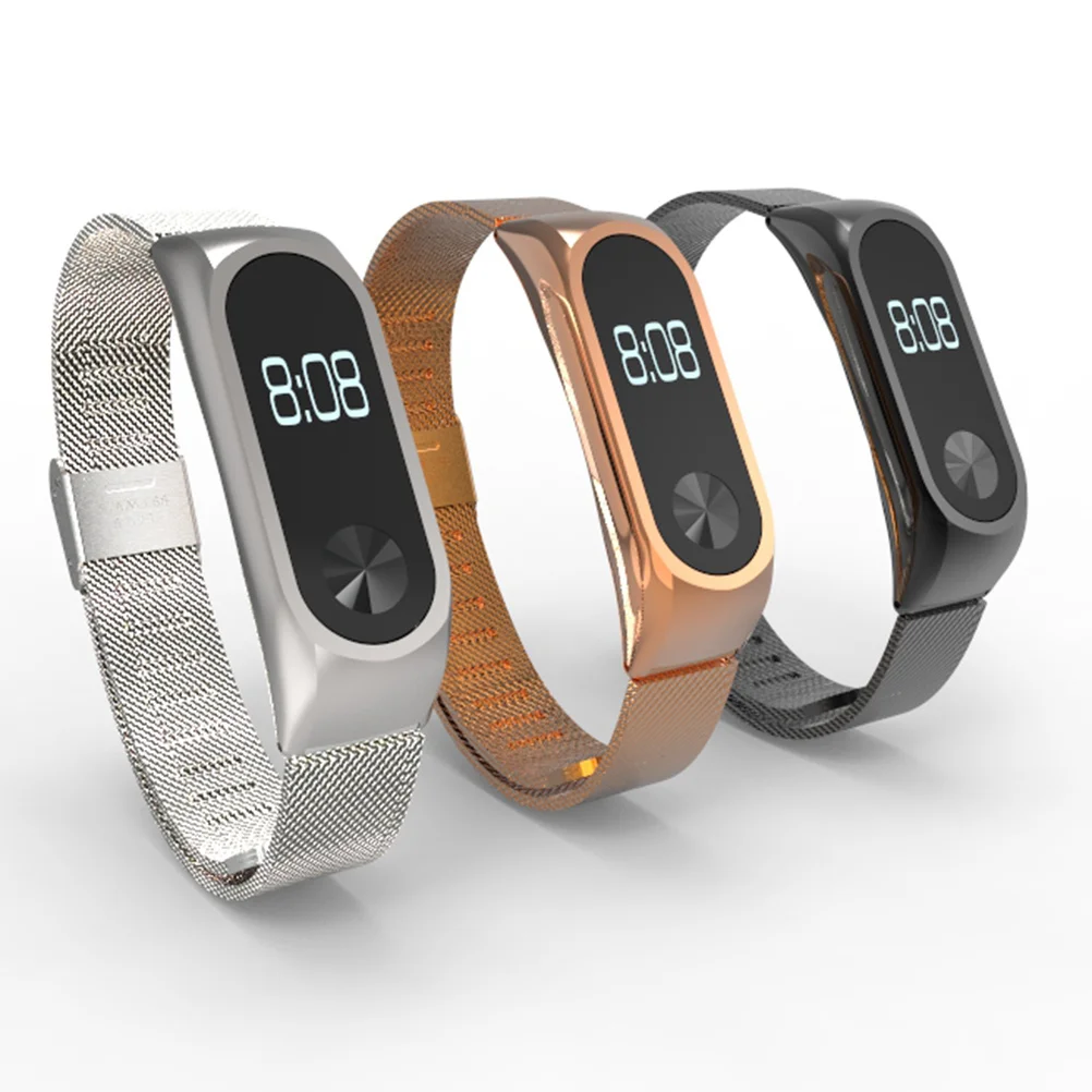 

Stainless Steel Watch Wristband Black Metal Strap For 2 Bracelet Replacement Accessories Durable Smooth Finish Sporty