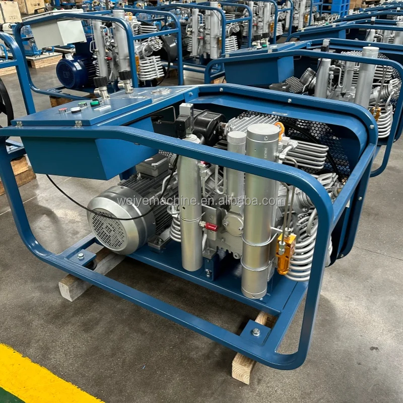 7.5KW Scarico automatico delle acque reflue 300L Apparecchio per la respirazione antincendio Pompa d'aria 6.8L Bottiglia d'aria 30Mpa Compressore subacqueo portatile