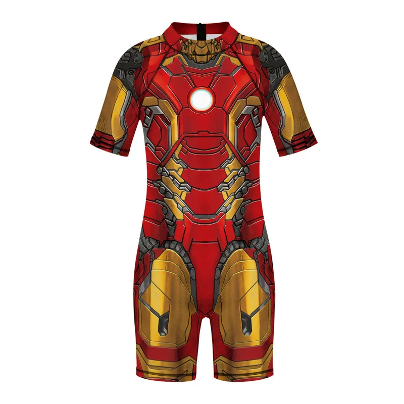 2024  Summer Outdoor Spider-man Printed Tight Children\'s Swimwear Boys And Girls One-piece Beach Clothing Marvel Cosplay Clothes