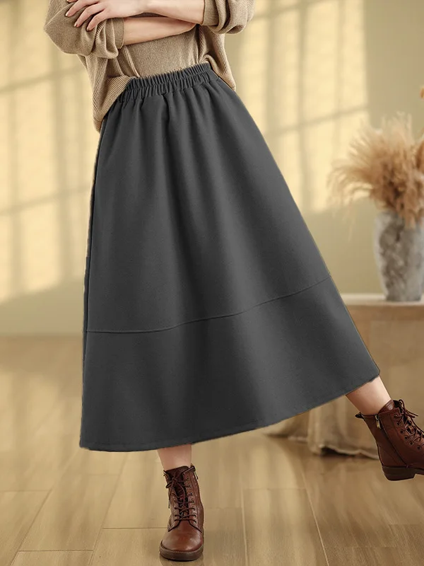 

Весна 2026: Новая повседневная свободная женская юбка миди А-силуэта больших размеров, однотонная, с цветочным узором, с завышенной талией, на резинке, винтажный стиль