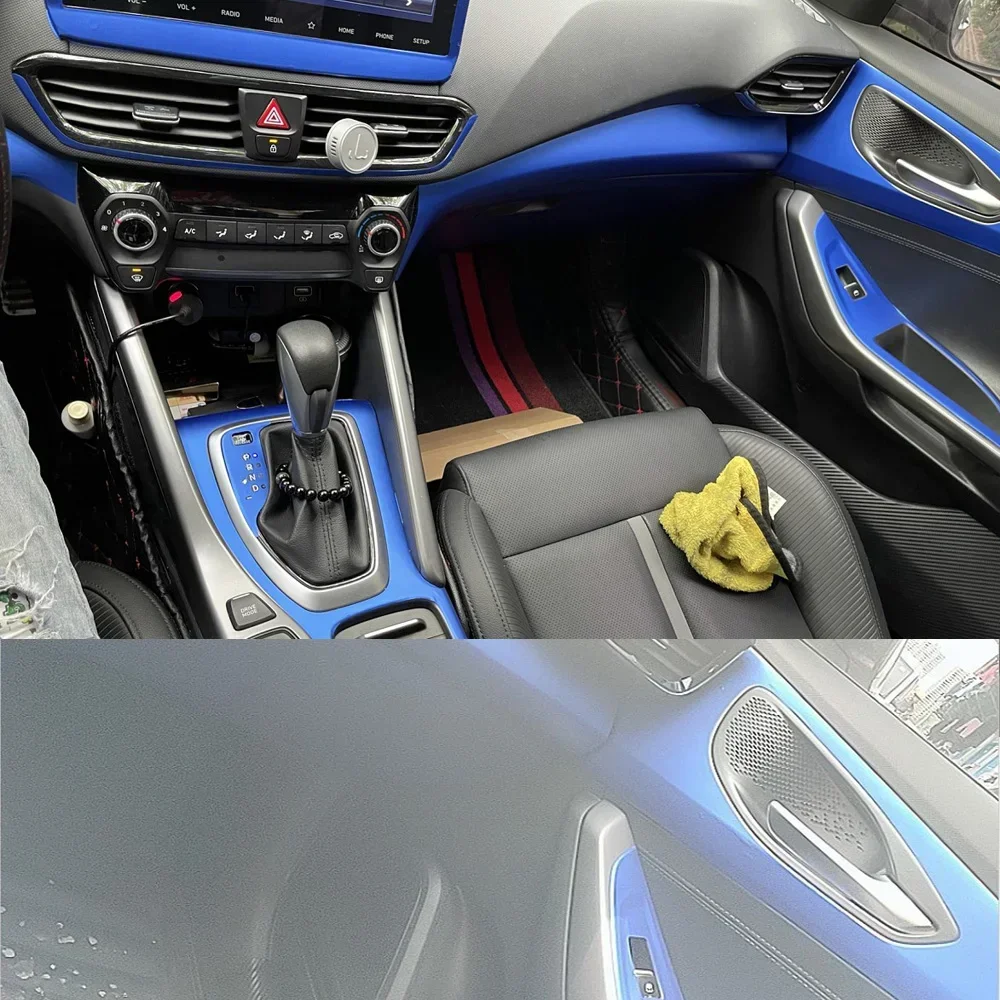 For Hyundai Lafesta 2019-2021 Interior Central Control Panel Door Handle Carbon Fiber Stickers Decals Car styling Accessorie