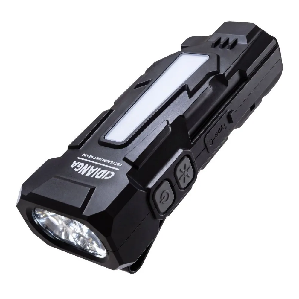 Flowing Side Light EDC Flashlight Magnetic Base Warning Light RGB Flashlight USB Rechargeable Multicolor Ambient Light