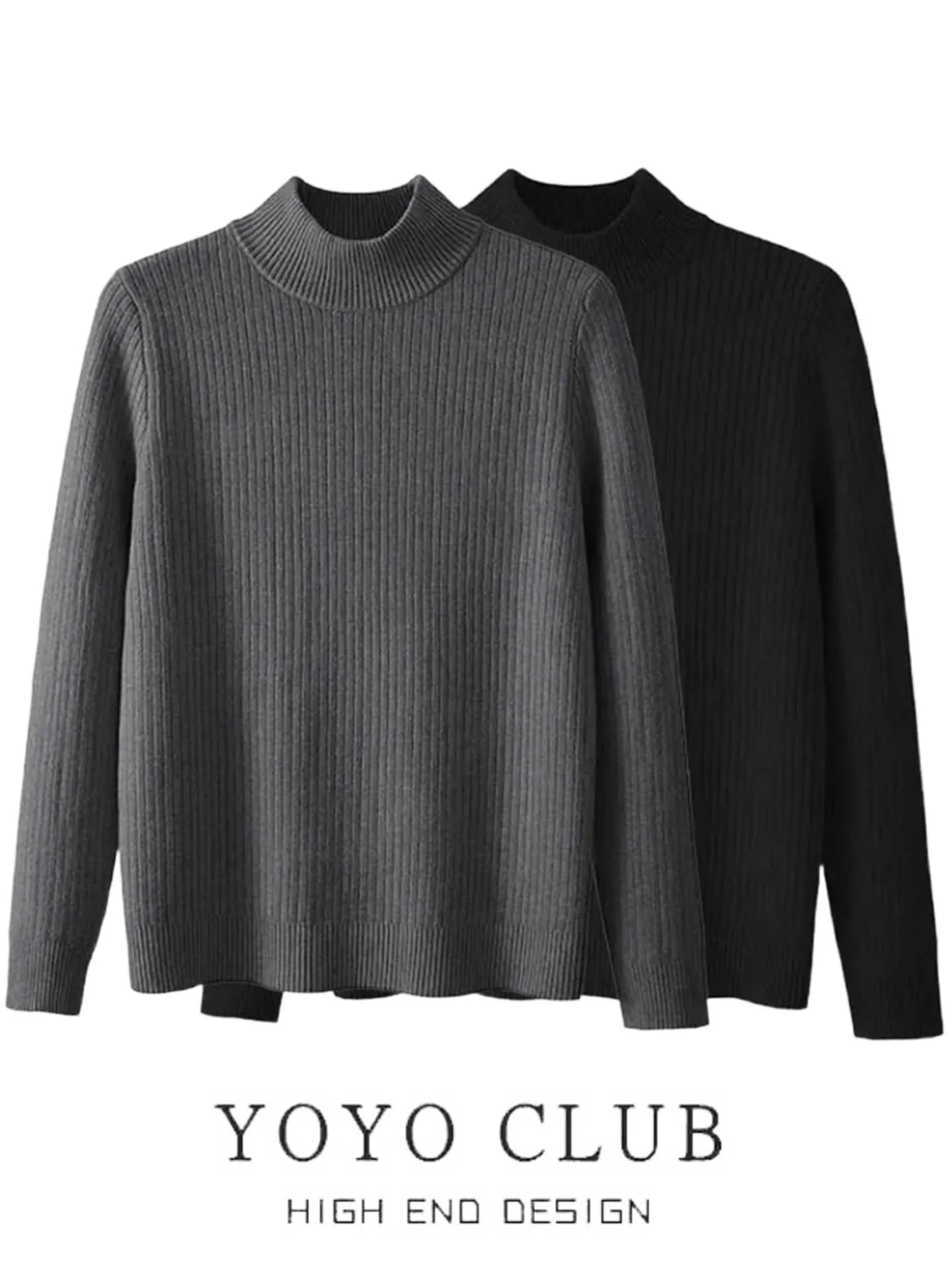 

plus Size Fce Lined Thi Long Sve Knitted Sweater Women Winter Slimming Simple f High Collar Sweater Casual Sle