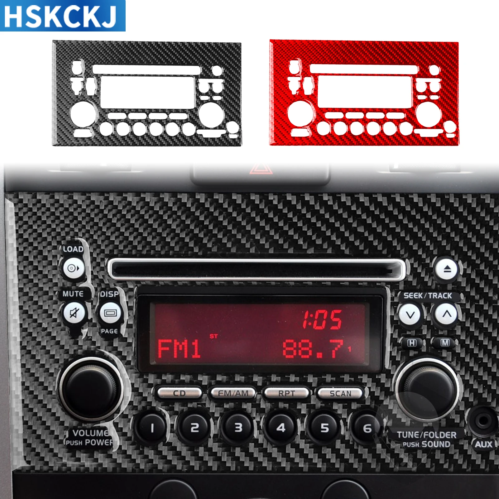 

For Suzuki Grand Vitara 2006—2013 Car Accessories Real Carbon Fiber CD Frame Radio Panel Cover Trim Sticker Decoration