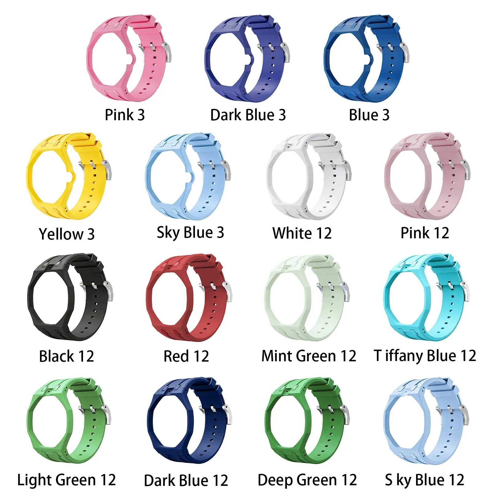 Ceramics Watch Case Silicone Strap Modification Kit for Swatch X AP Royal POP Change To Wristwatch 3/12 Clock Strap Case Set