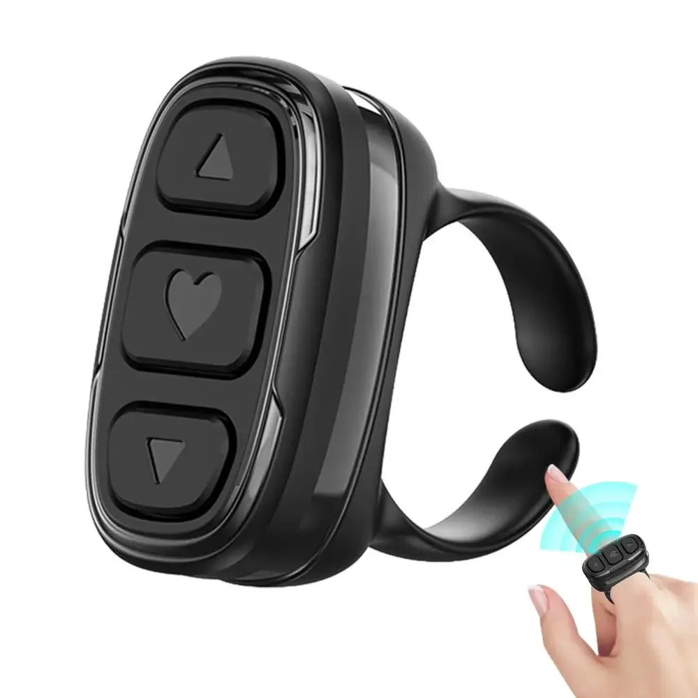 Wireless Remote Control Ring for TikToks blue tooth Ring Scroller Page Turner Fingertip Stable Connection Wireless Page Turner