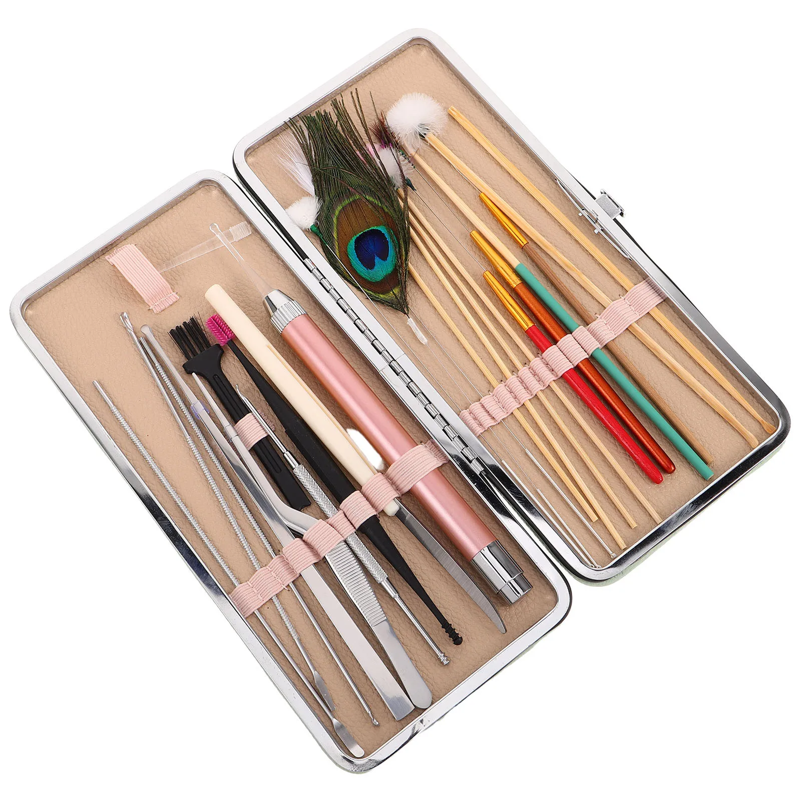 

1Set Professional Ear Cleaning Kit Reusable Stainless Steel Tools Plume Picker for Safe Home Hygiene Ear Wax Removal Kit