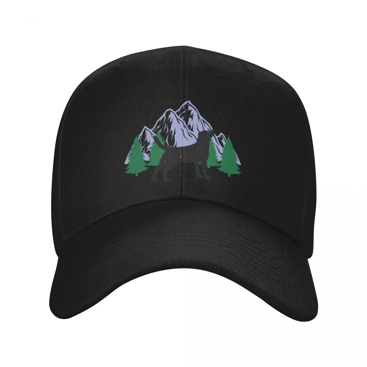 labrador dog silhouette mountain tree christmas Baseball Cap |-F-| Horse Hat Hats Man Women's