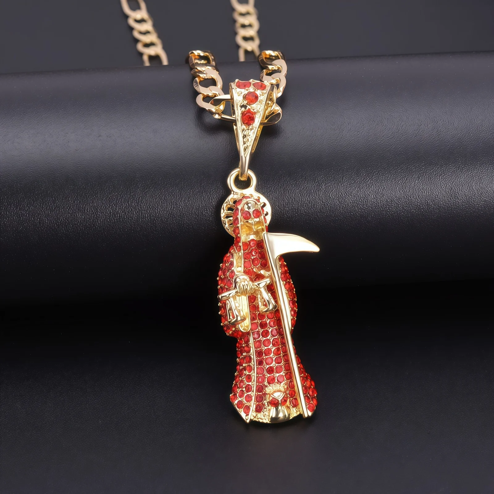 Stylish Santa Muerte Pendant Necklace - Unique Religious Jewelry