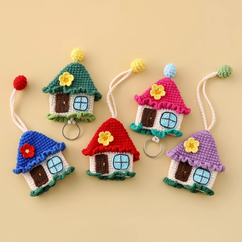 Funny Crochet Keychain Knitting Key Holder Sausage Mouth Woven
