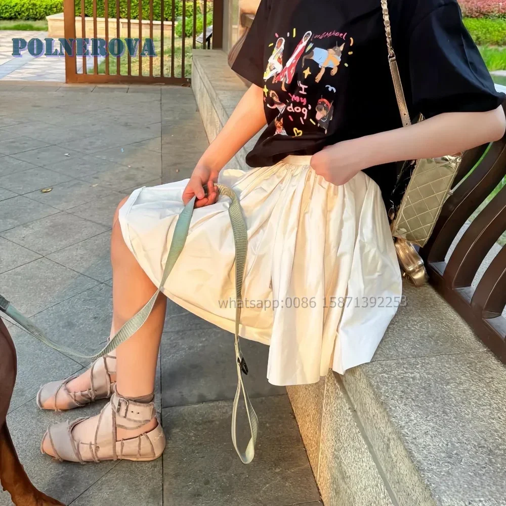 Cross Tied Fringe Ballet Shoes Square Toe Flat with Hollow Out Shallow Mental Buckle Mary Janes Solid Patchwork Retro Pumps 2024