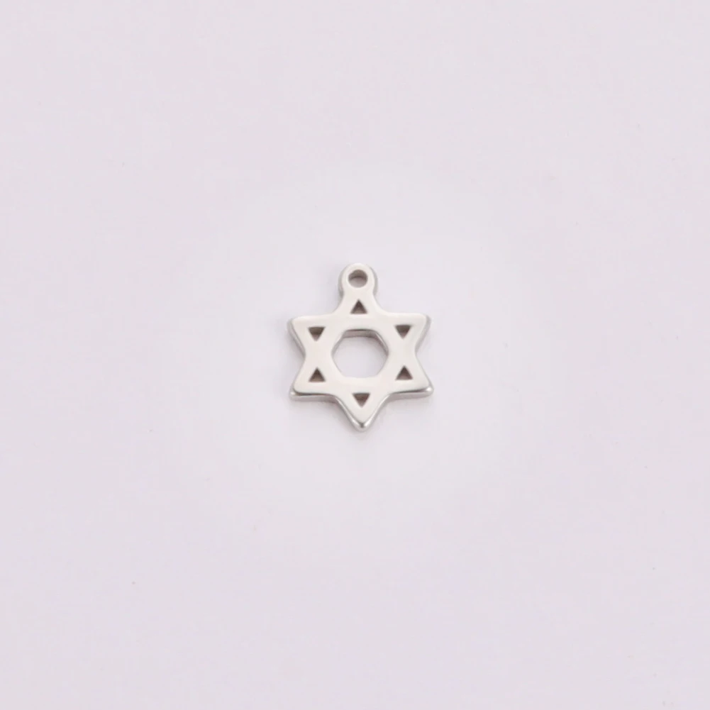 5pcs Jewish Bible Stainless Steel Hexagram Pendant Women Men Cutout Star of David Hexagon Choker Necklace Jewelry