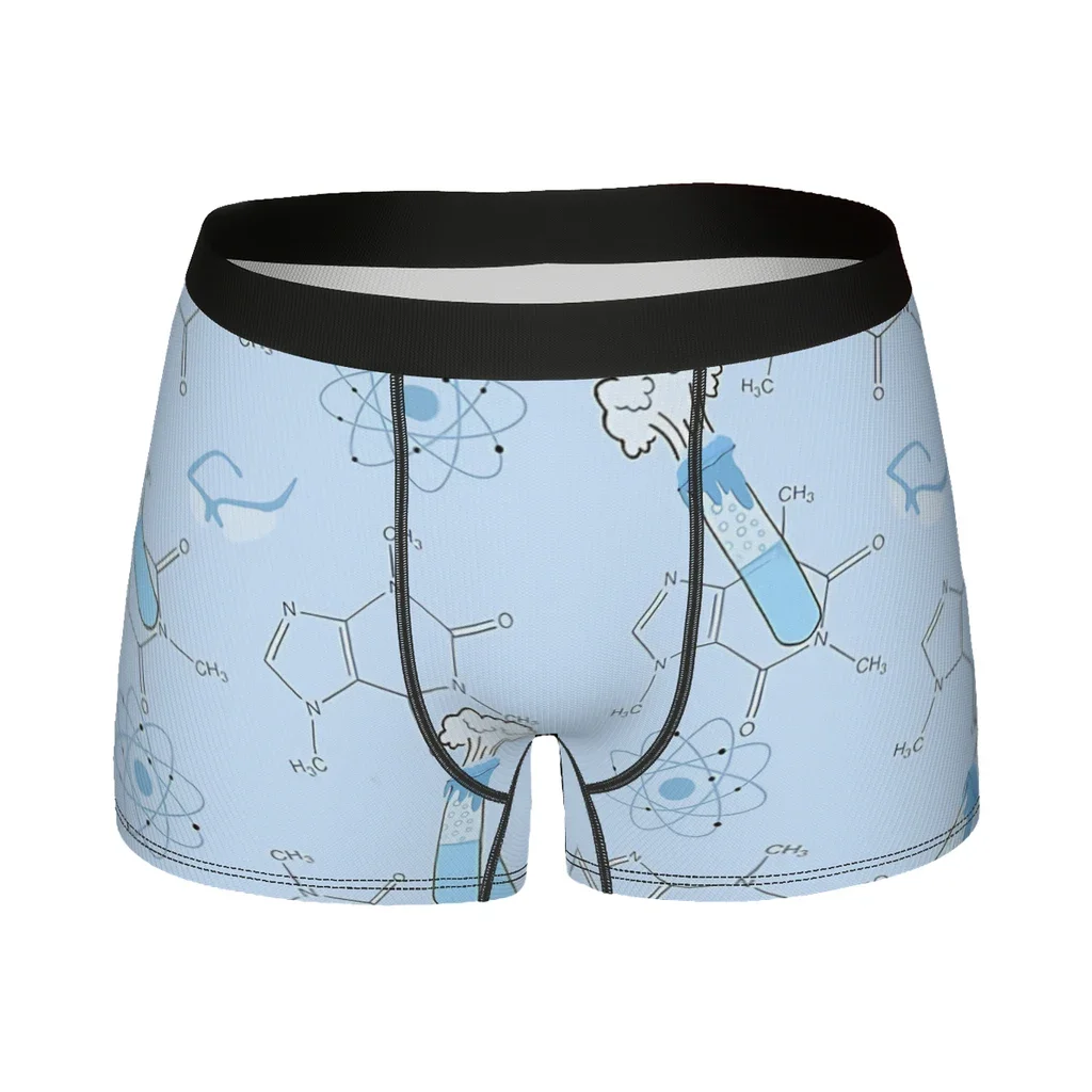 Chemistry Symbol Pattern Blue Chemistry Pattern Underpants Homme Panties Man Underwear Sexy Shorts Boxer Briefs