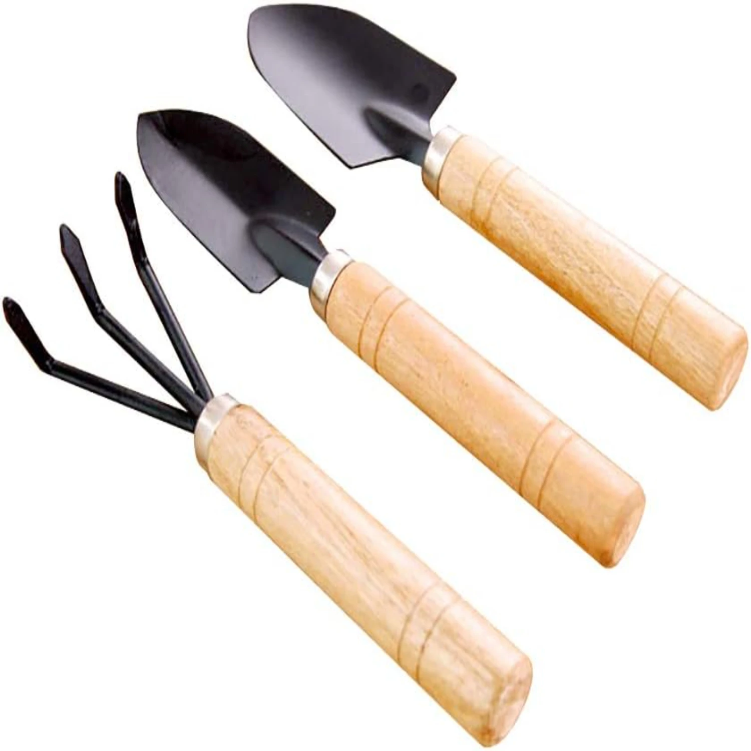 Piece Mini Gardening Tool Set Wood Handle Spade Shovel Rake for Plant Potted