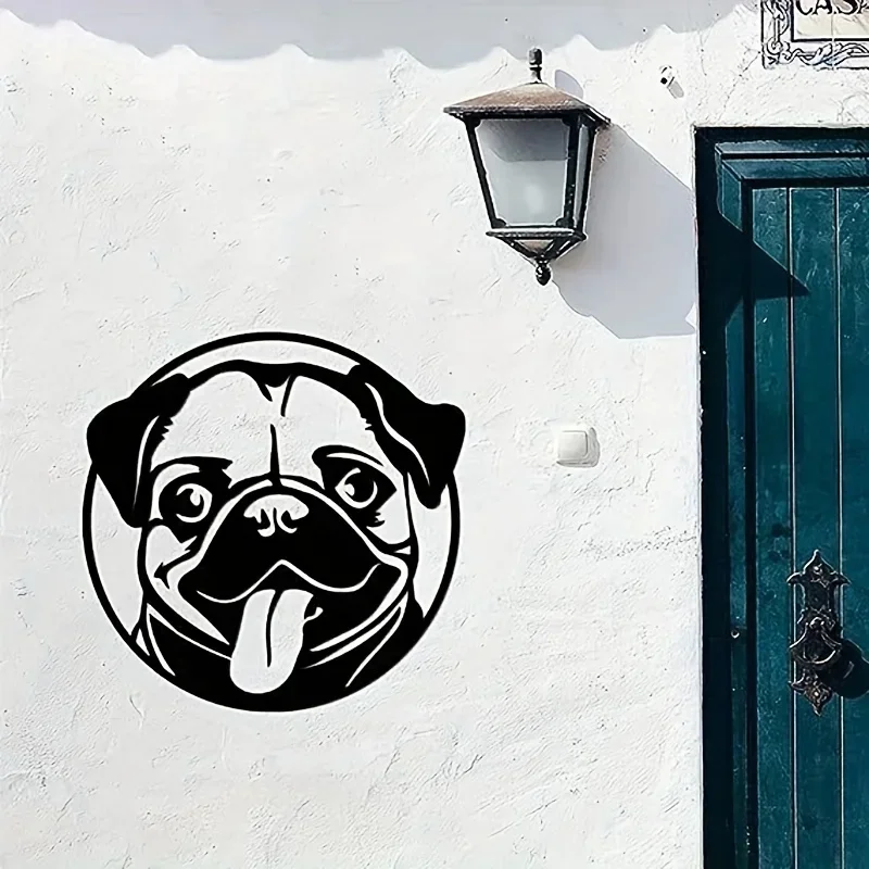 HELLOYOUNG CIFBUY Pug Metal Home Decoration, Pug Metal Wall Art Decor Pug Metal Wall Dog Sign, Dog Wall Hanging Living Room bedr