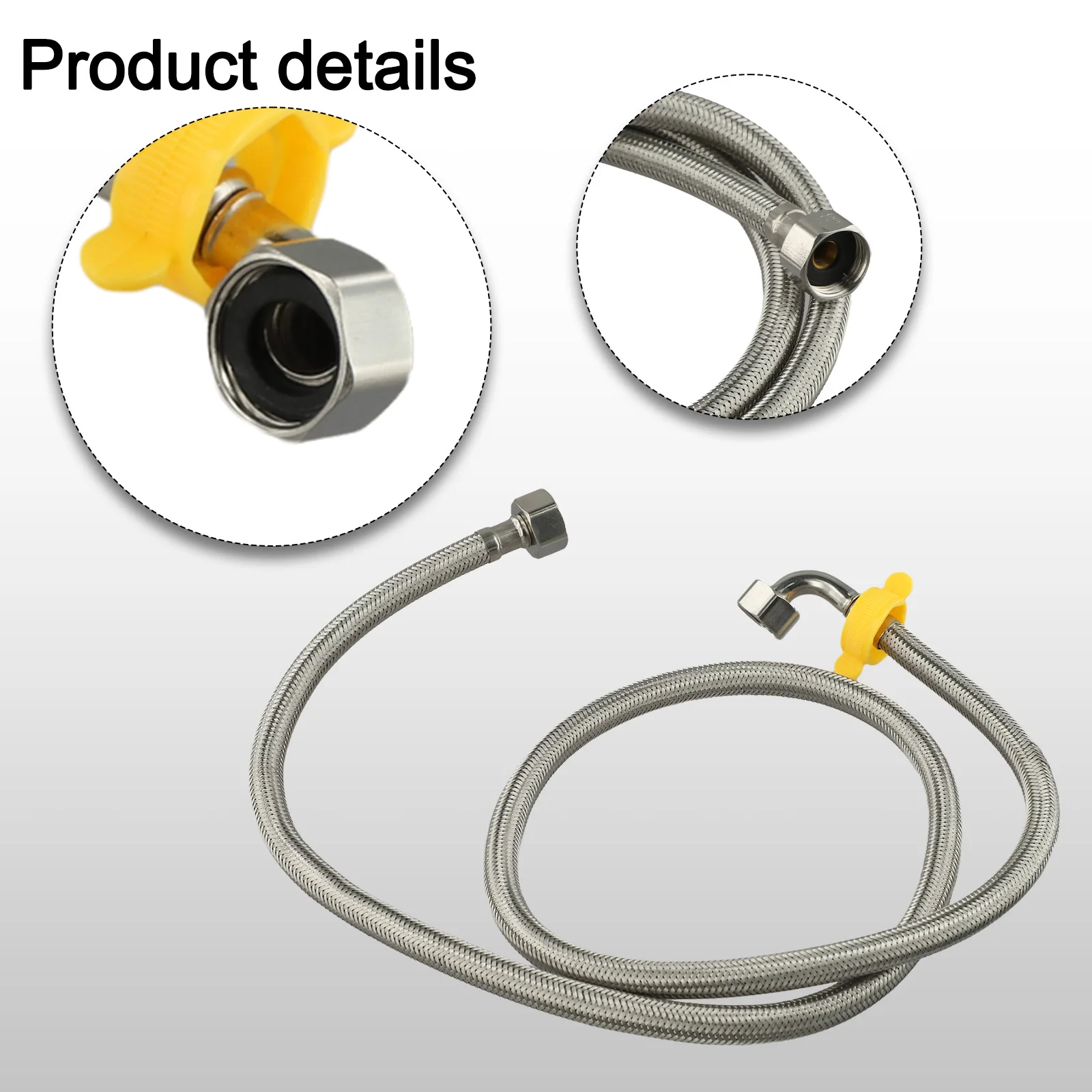 304 Stainless Steel Braided Hose Single-side Elbow Water Heater Toilet Explosion-proof High-pressure Hot Cold Water Inlet