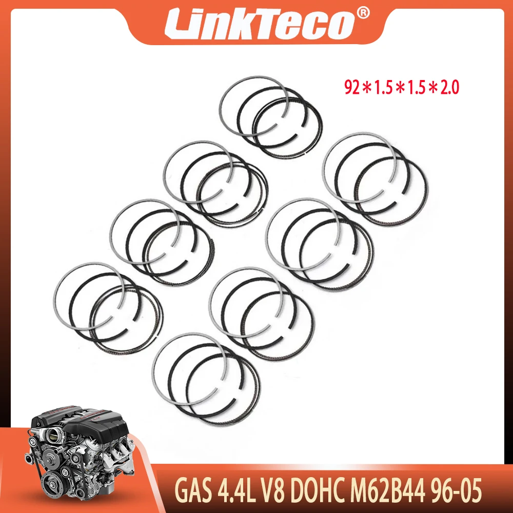 

Engine Parts Piston Rings Set 92mm STD Fit 4.4L V8 GAS DOHC M62B44 For 96-05 BMW 540i 740iL E31 E38 E39 E53 840Ci Range Rover