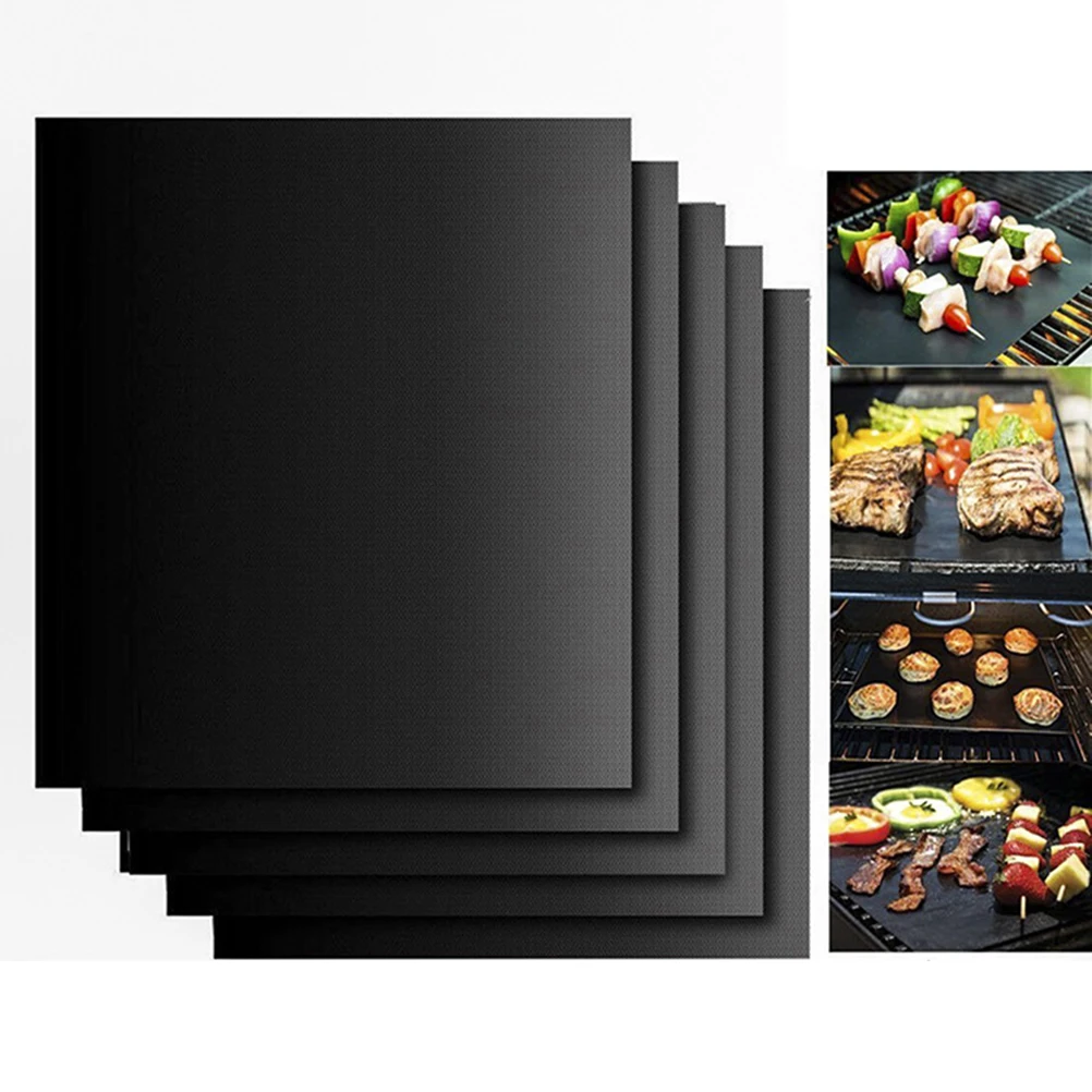 

2 Pcs Barbecue Mat Set Grill Baking Pad High Temperature Resistance BBQ Oven Liners Man