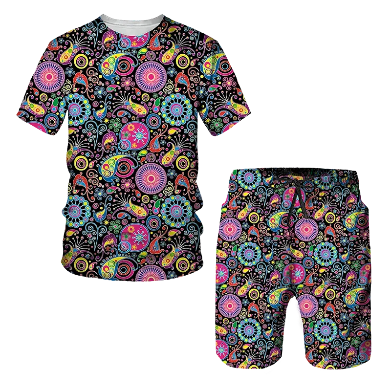 3D Print African Summer Women\'s Men\'s T-shirts Set Africa Dashiki Men Tracksuit Tops Shorts Sport And Leisure Suit Men Clothing