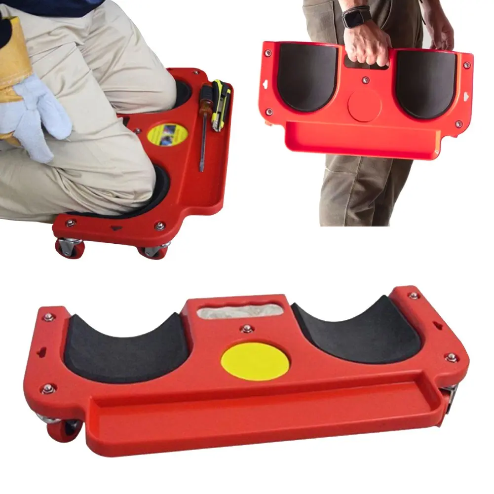 Rolling Knee Pad with 5 Swivel Castors Rolling Knee Cushion ABS High Impact Frame Rolling Knee Dolly for Mechanic Carpenter