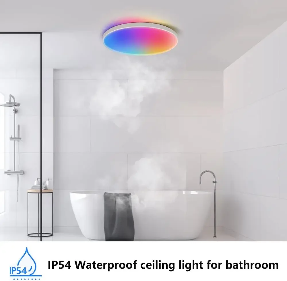 XIAOMI MIJIA ضوء السقف 24 واط LED RGB الحمام مصباح السقف الذكية واي فاي اليكسا جوجل مصباح مقاوم للماء للمنزل غرفة المعيشة ديكور