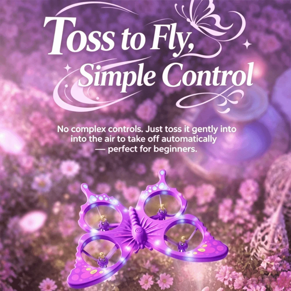 Glitter Butterfly Butterfly Airplane Toy Gravity Sensing Foam RC Quadcopter Toy 2.4GHz RC Remote Control Aircraft Boys/irls