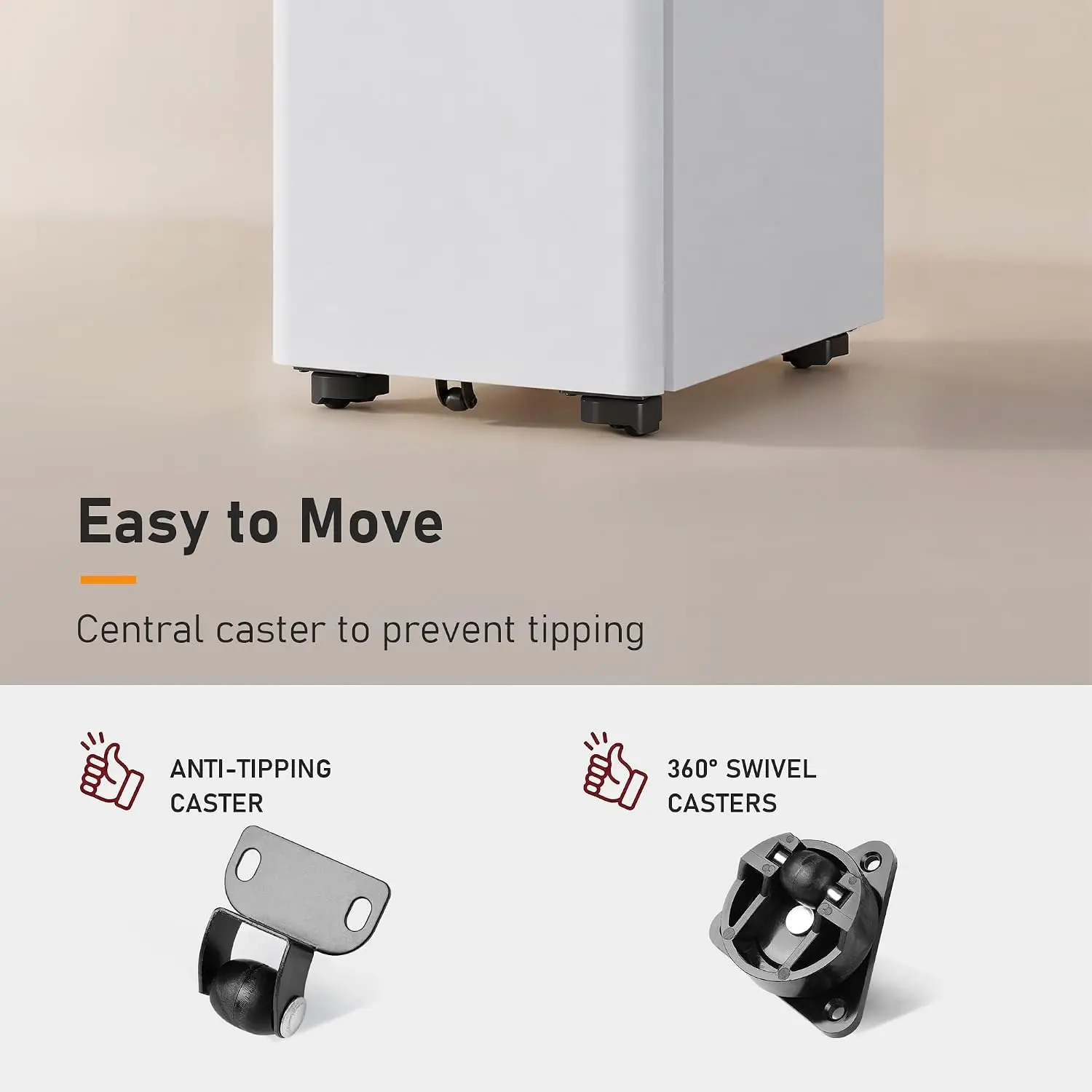 3 Drawer Mobile File Cabinet Fully Assembled Rolling Office Storage, Customized