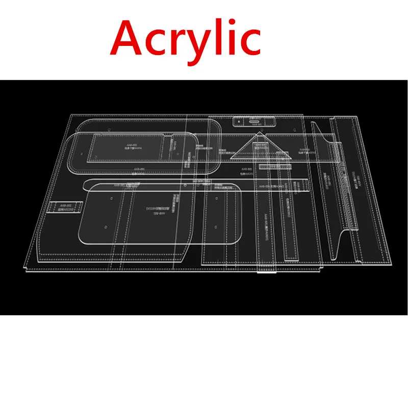 Ręcznie robiony skórzany wzór na ramię i plecak do szycia Twarda akrylowa forma Szablon 38x31x12,5cm