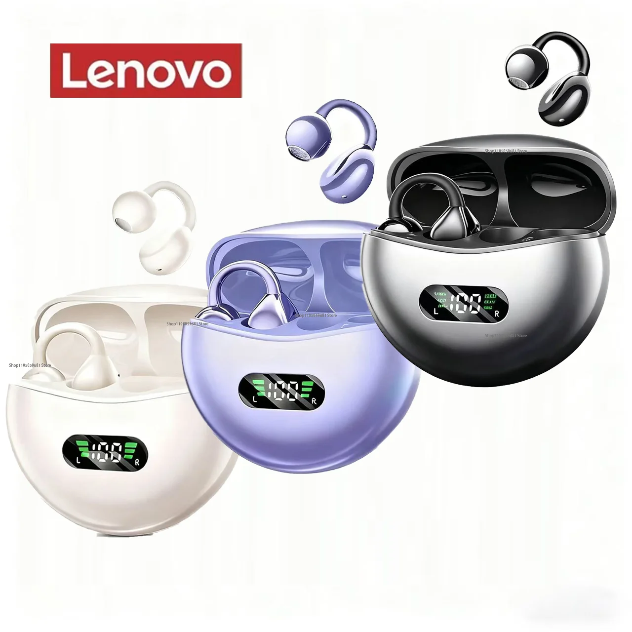 سماعات لينوفو M79 سماعات أذن لاسلكية مفتوحة مشبك أذن رياضي بلوتوث 5.4 سماعات ENC سماعات إلغاء الضوضاء مع ميكروفون