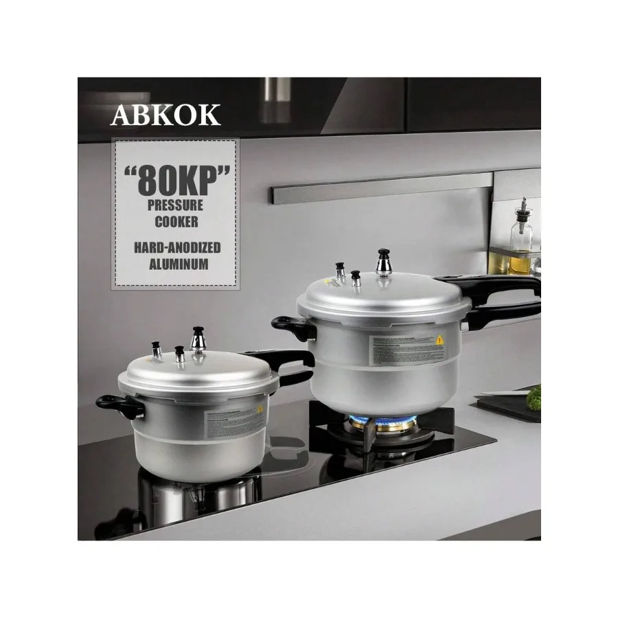 

ABKOK 9.5 Quart Pressure Cooker, 10Psi Induction Compatible Pressure Canner With Multiple Pressure Controland Protection, Fast