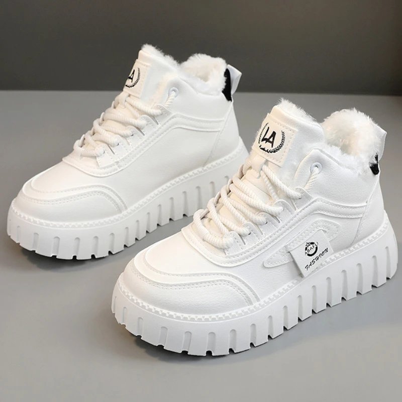 

Women‘s Sneakers Shoes Winter 2025New High Top Casual Platform Height Increasing Shoe Women Plush Warm Cotton Shoe Zapatos Mujer