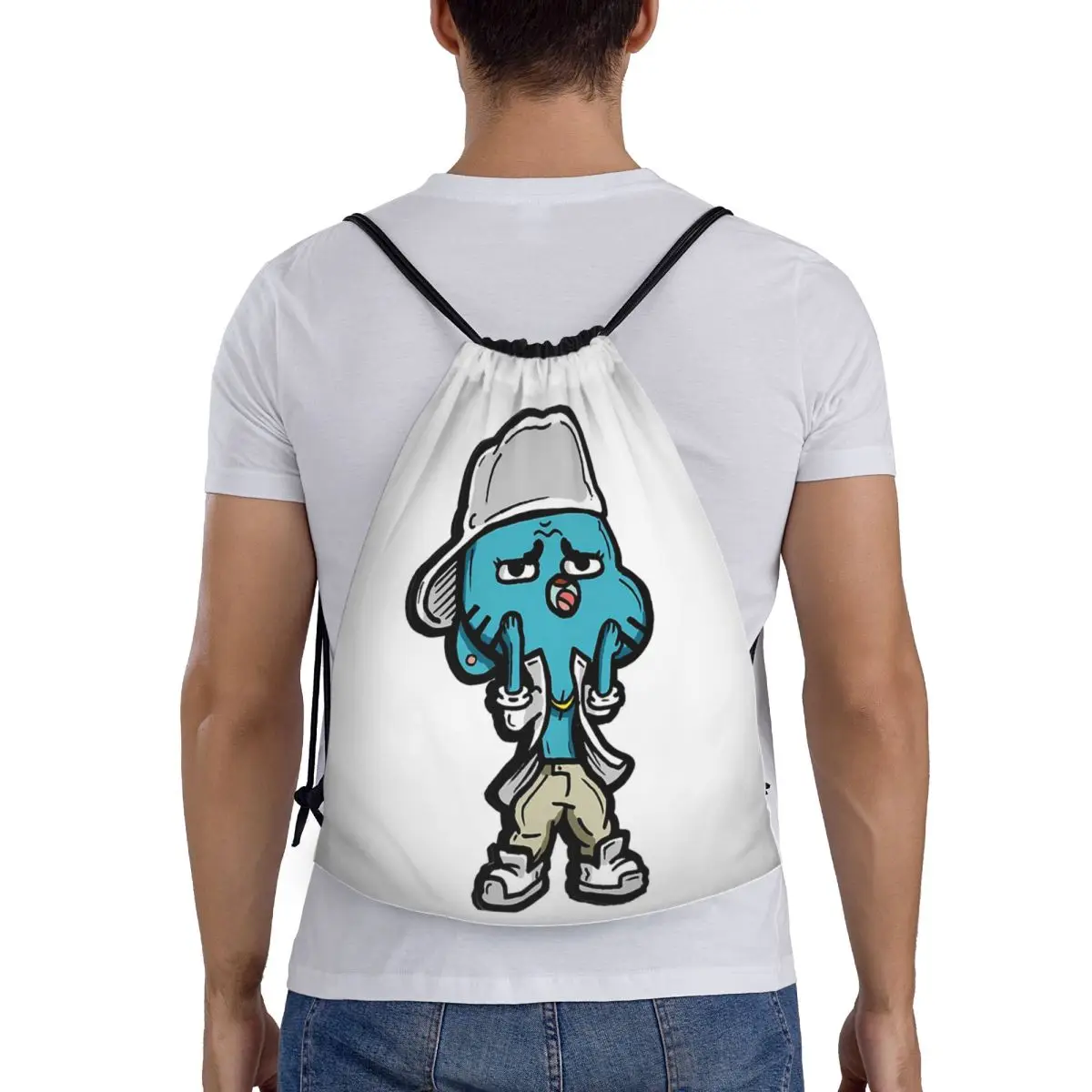 

Gumball From The Amazing World Of Gumball Ocho's Uncle Song Backpacks Drawstring Bags Sundries Bag Book Bags For Travel Student