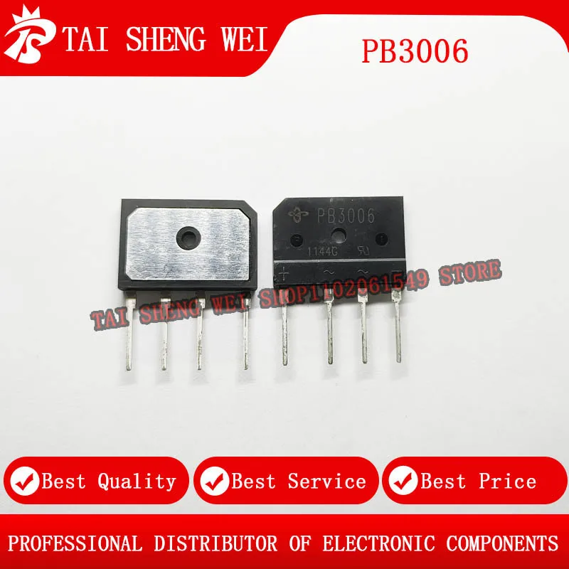 2pcs brand new original PB3006 PB3006-E3/45BRIDGE RECT 1P 600V 30A PB 3006 SIP-4 DIP Rectifier Bridge Stack Microwave oven induc
