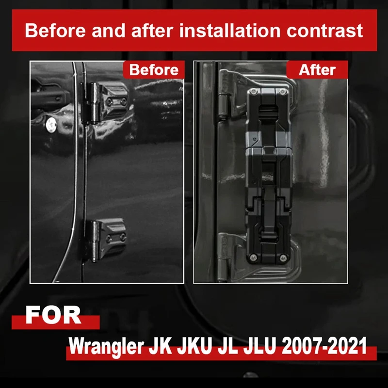 2/4 Door Before And After Side Ladder Pedals For Jeep Wrangler JK/JL 2007-21 Aluminum Alloy Folding Ladder Pedals