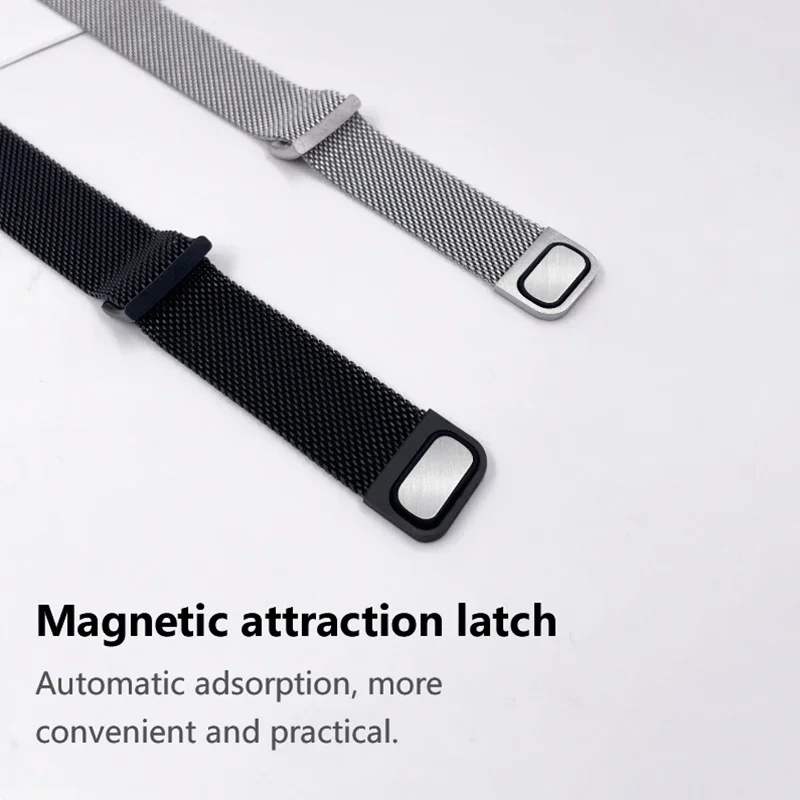 حزام معدني لسوار Xiaomi Mi Band 8 9 10 مع حافظة من البولي يوريثان، واقي ناعم للشاشة، حزام ساعة بديل بحلقة مغناطيسية ميلانو #1