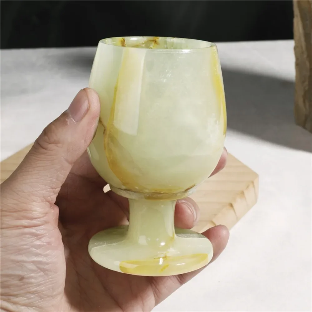Natural Afghanistan Jade Wine Glasses Elegant Drinking Reiki Ornament Healing Home Hotel Decoration