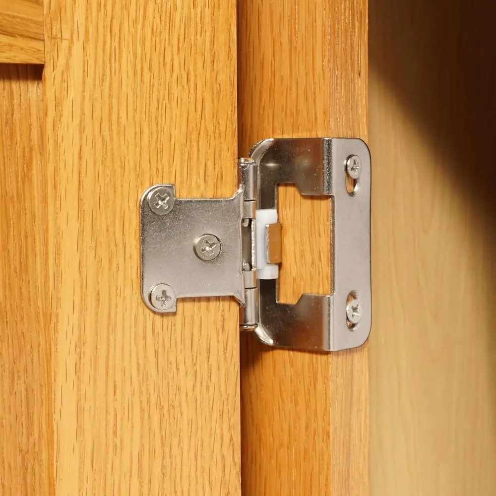 Semi-Concealed Overlay Cabinet Hinges Soft-Close Adjustable Face Frame Hinges Partial Wrap Self-Closing Hinges Hardware