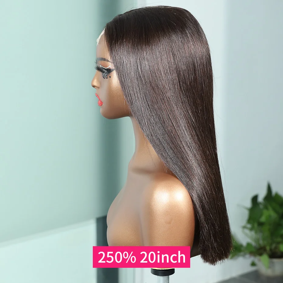 SDD 2x6 5x5 غلويليس بوب شعر الإنسان الدانتيل إغلاق شعر مستعار الفيتنامية العظام مستقيم 250% 300% قبل قطعها الدانتيل باروكة من شعر طبيعي # 2 بني #5