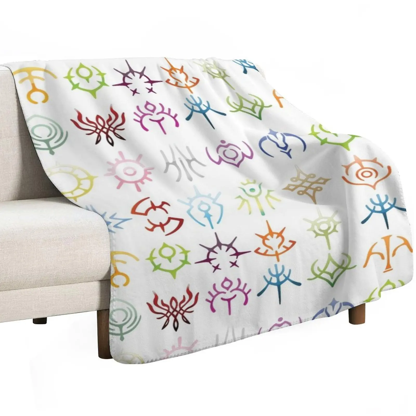 The crests - colored version Throw Blanket Flannel Luxury Brand Luxury Designer Hair Furrys Camping Blankets