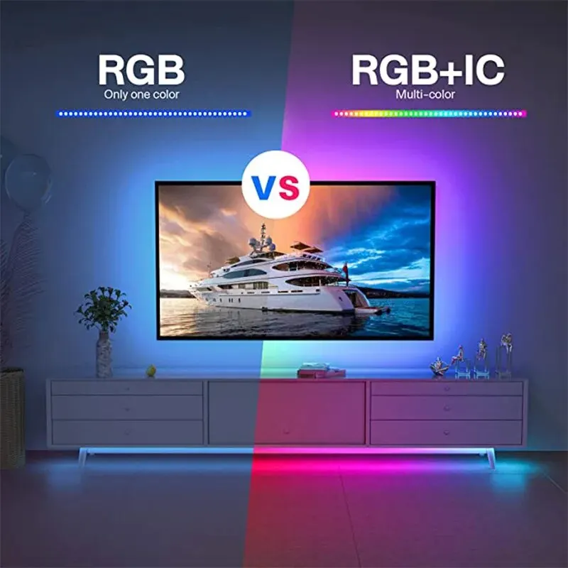 Tira de luces LED RGB con Control remoto, cinta de diodo Flexible para TV, pantalla de escritorio, 10M, USB 2835