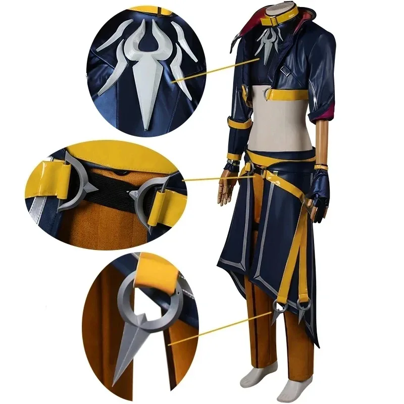 Az15Game LOL Heartsteel 코스프레 Kayn 의상 안대 가발 맞춤 유니폼 남성 여성 할로윈 카니발 파티 의상 합성 H