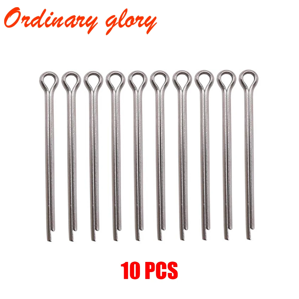 10 Pieces Propeller Split Pins 2.5*50mm 316L Stainless Steel For Yamaha Honda Mercury Suzuki Tohatsu Outboard Motor Propeller Pi